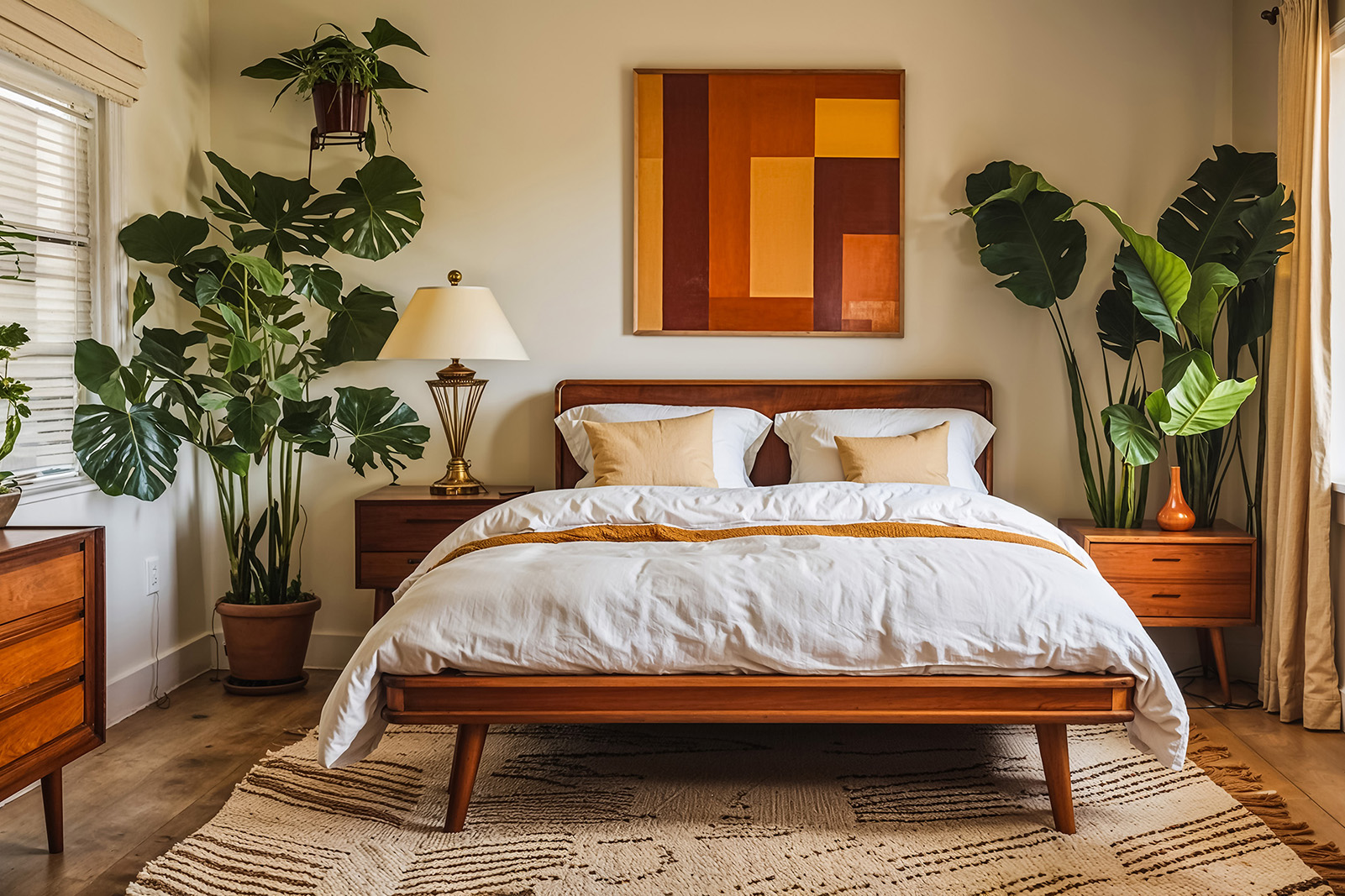 Inviting mid-century bedroom
