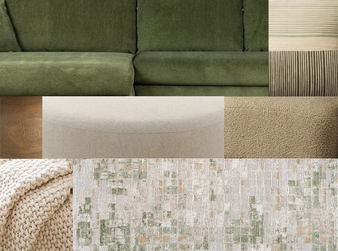 Soft and classic farmhouse color palette board