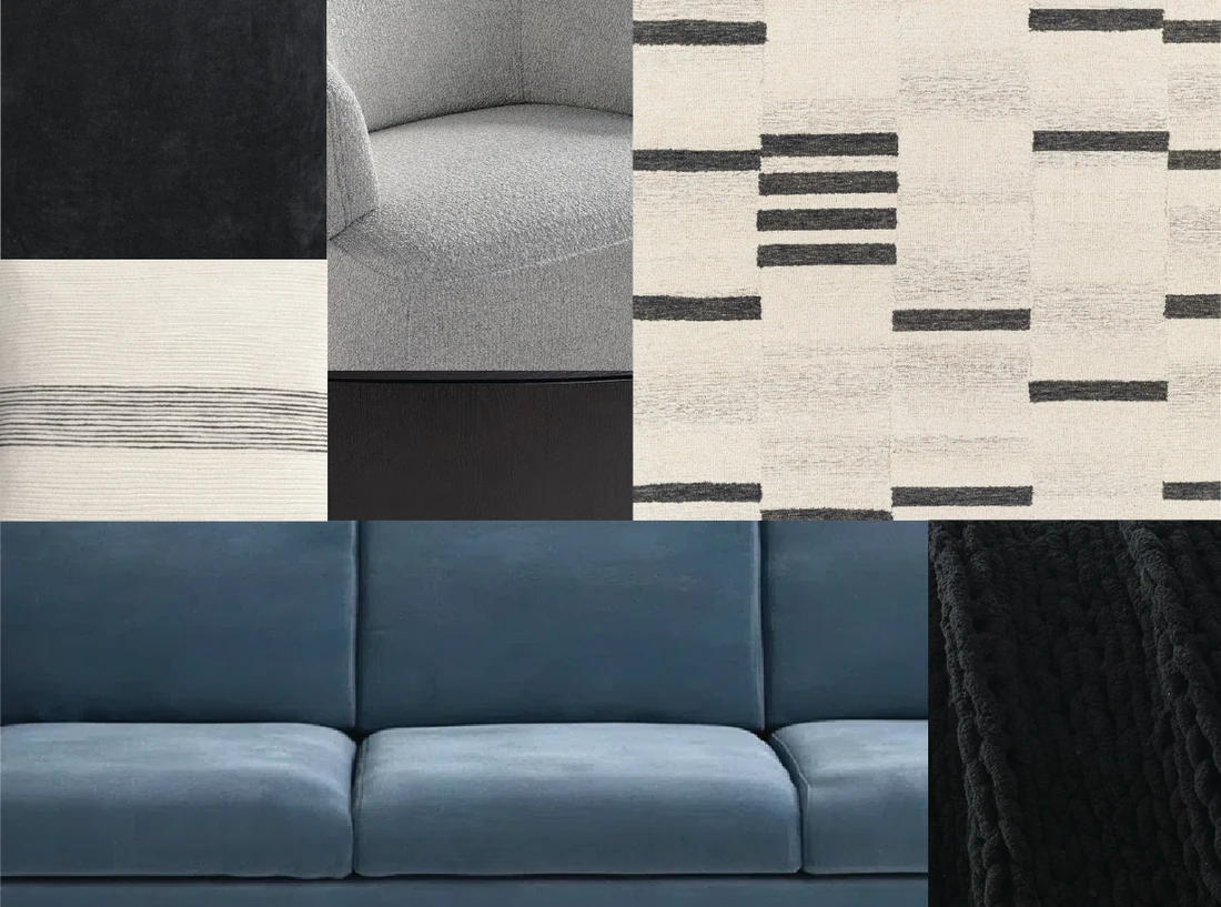 Crisp and minimal modern color palette board