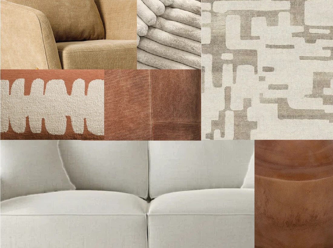 Light and natural Scandinavian color palette board